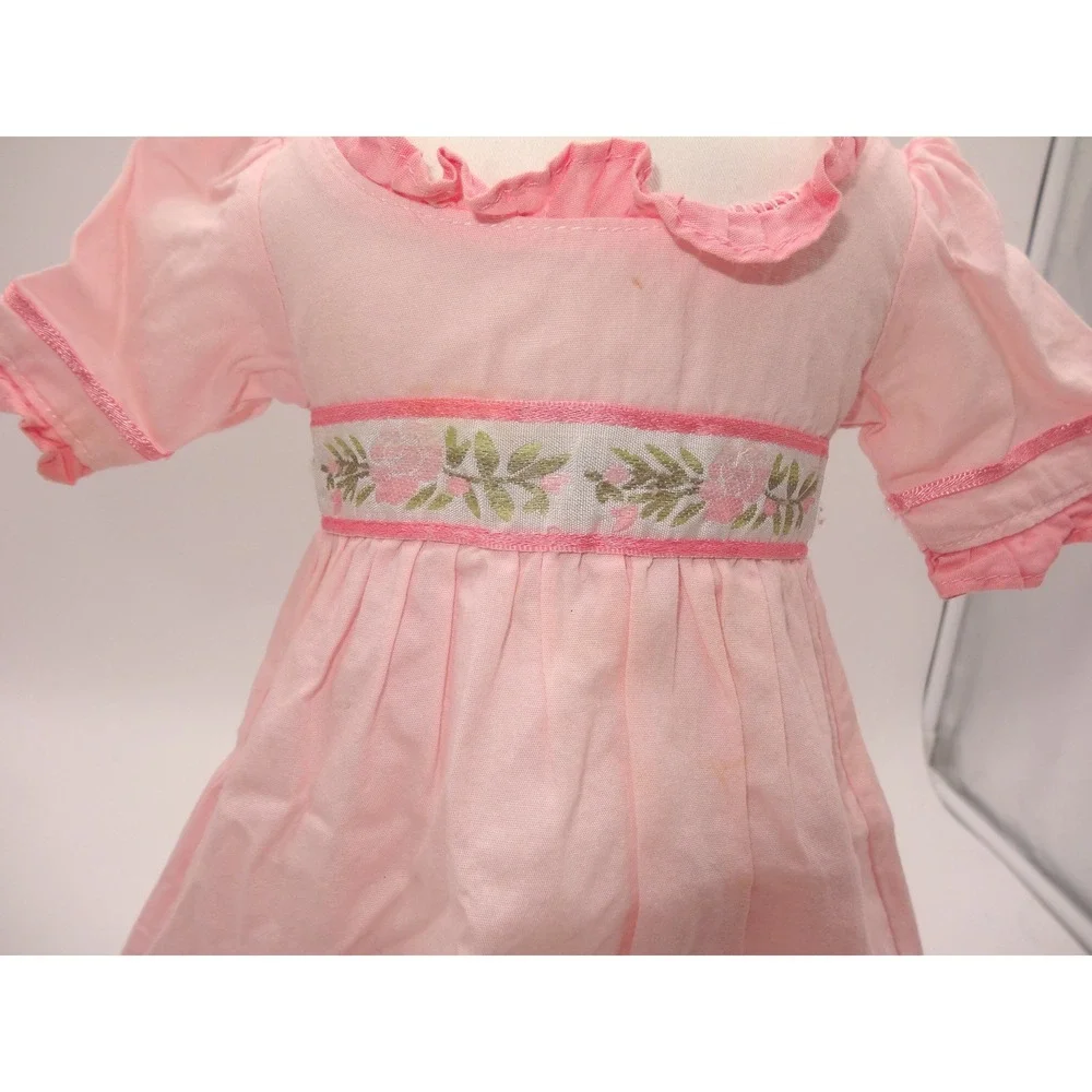 American Girl Caroline Abbott Pink Meet Dress Floral Embroidery